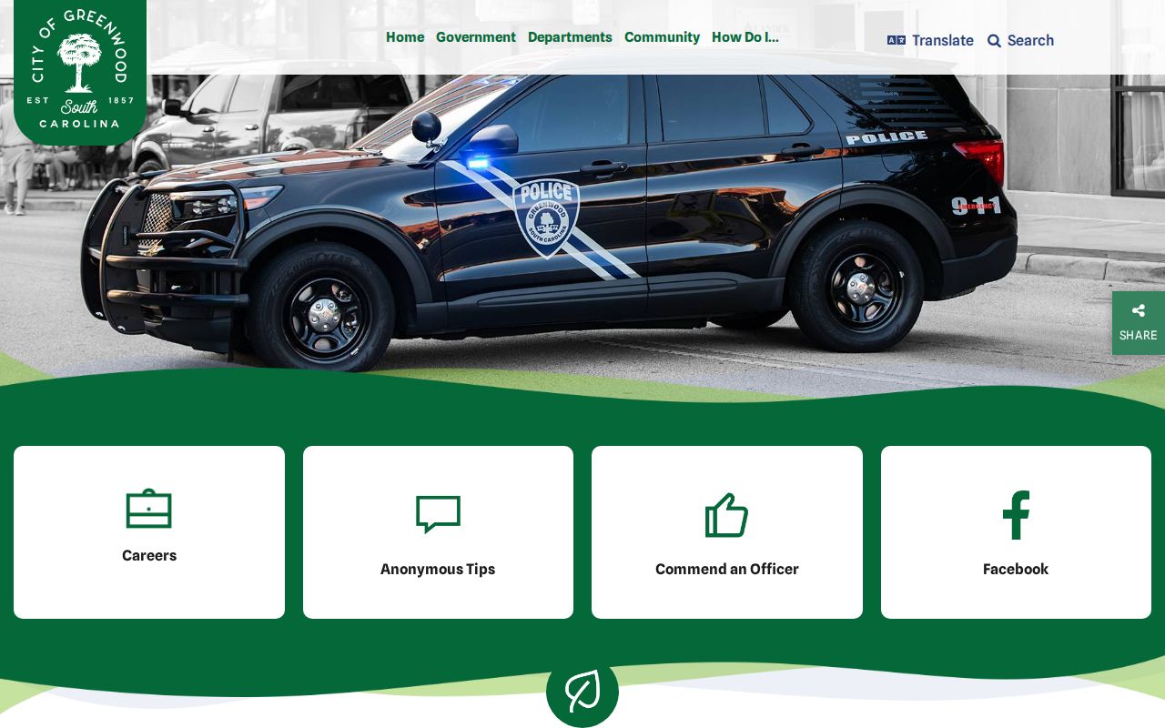 Greenwood County Greenwood Police Department arrest-record contact page