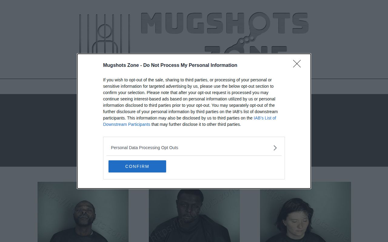Greenwood County unofficial Mugshots.zone booking-style record