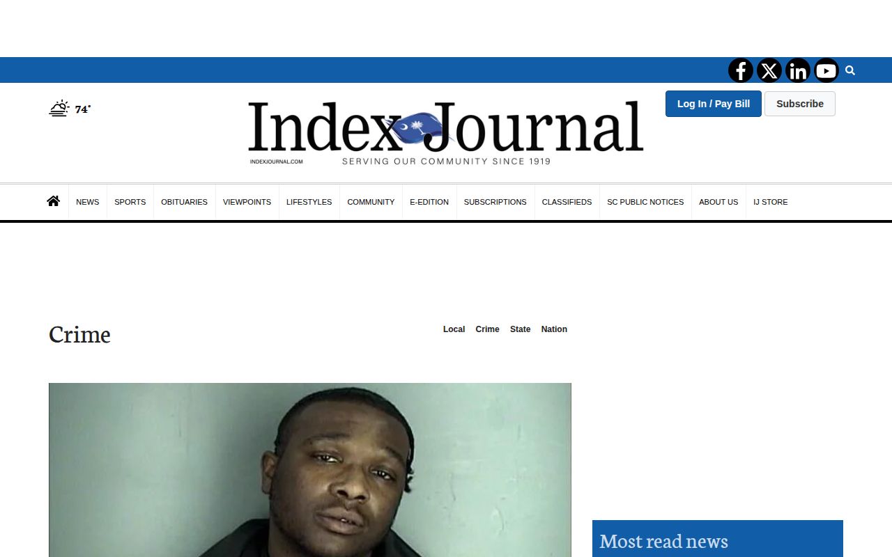 Greenwood County crime news record from the Index-Journal section
