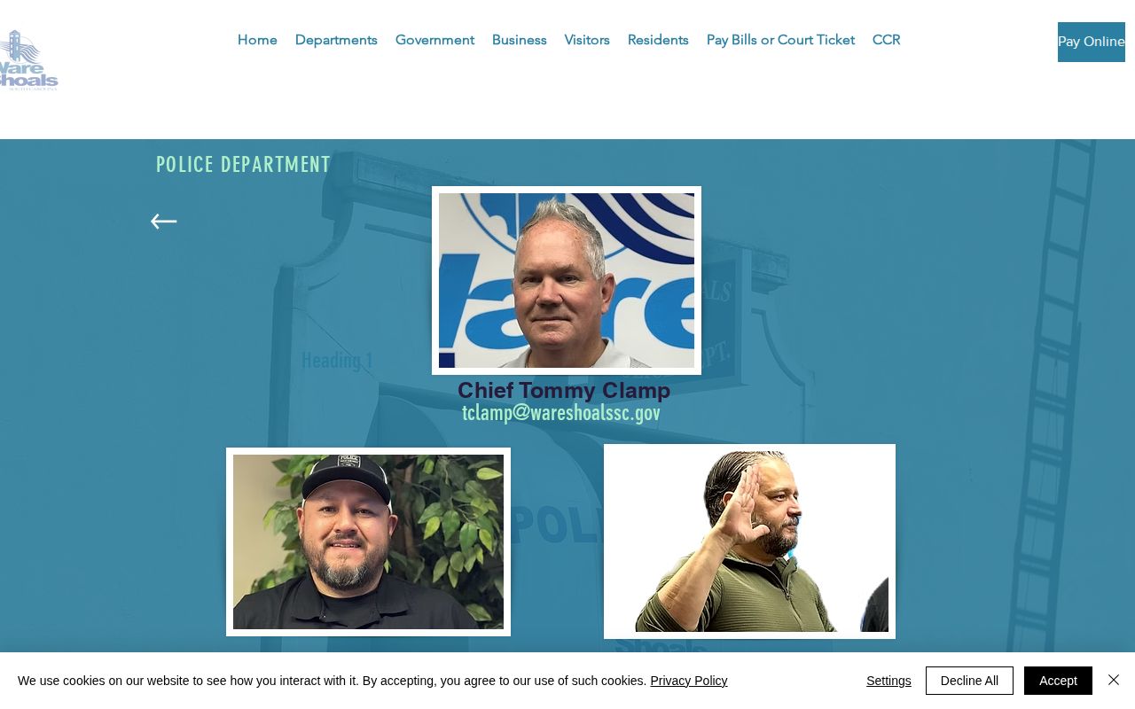 Greenwood County Ware Shoals Police Department arrest-record contact page